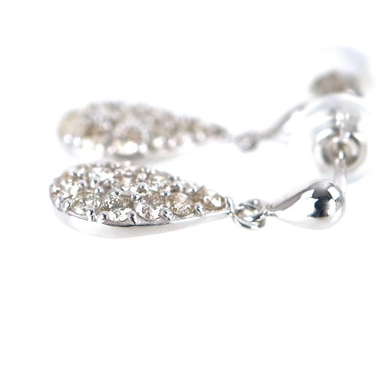 ピアス レディース ダイヤモンド 各0.3ct ドロップモチーフ しずく型