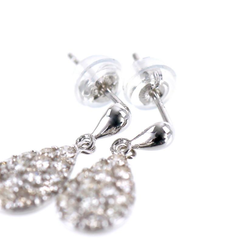 ピアス レディース ダイヤモンド 各0.3ct ドロップモチーフ しずく型