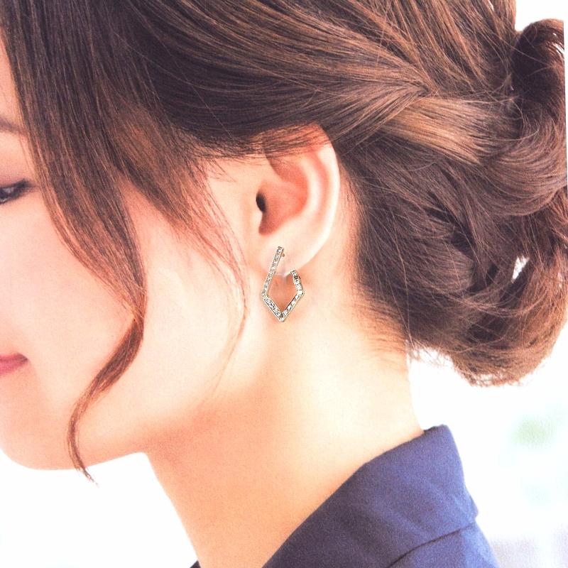 ピアス 18金 ひし形 ダイヤ 各0.46ct K18PG ジュエリー レディース