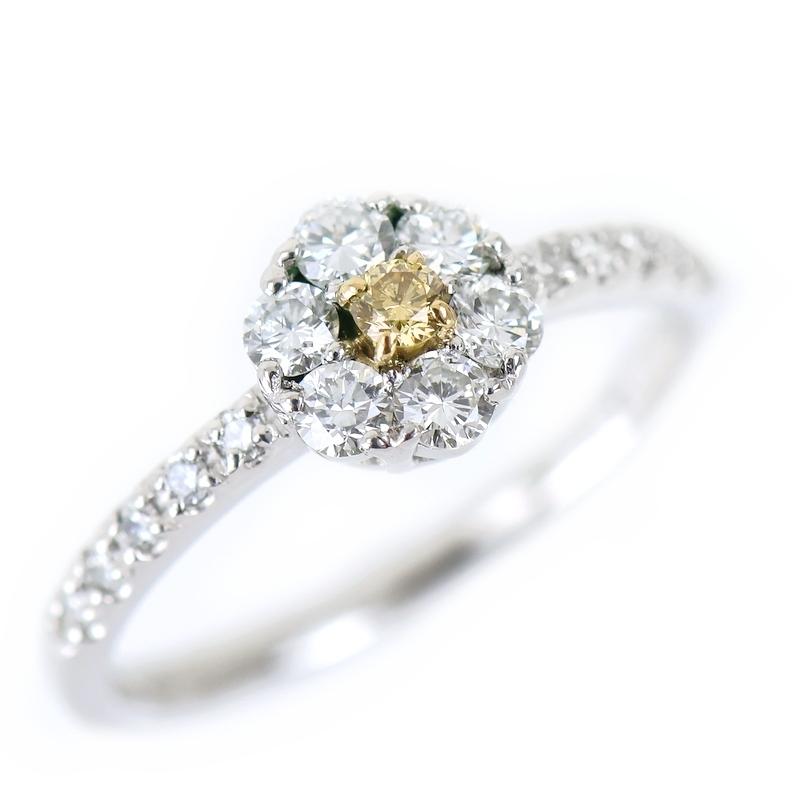 指輪 レディース プラチナ950 12.5号 Pt950×K18YG フラワーモチーフ