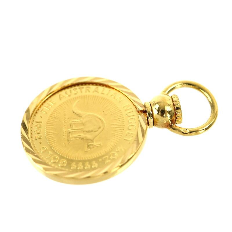 ペンダントトップ K24×K22YG カンガルー金貨 1/10oz ナゲット金貨 4.8g