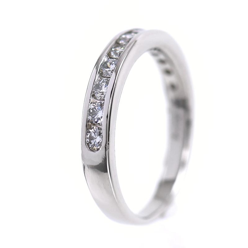 指輪 レディース プラチナ900 11号 ハーフエタニティ P900 ダイヤ 0.50