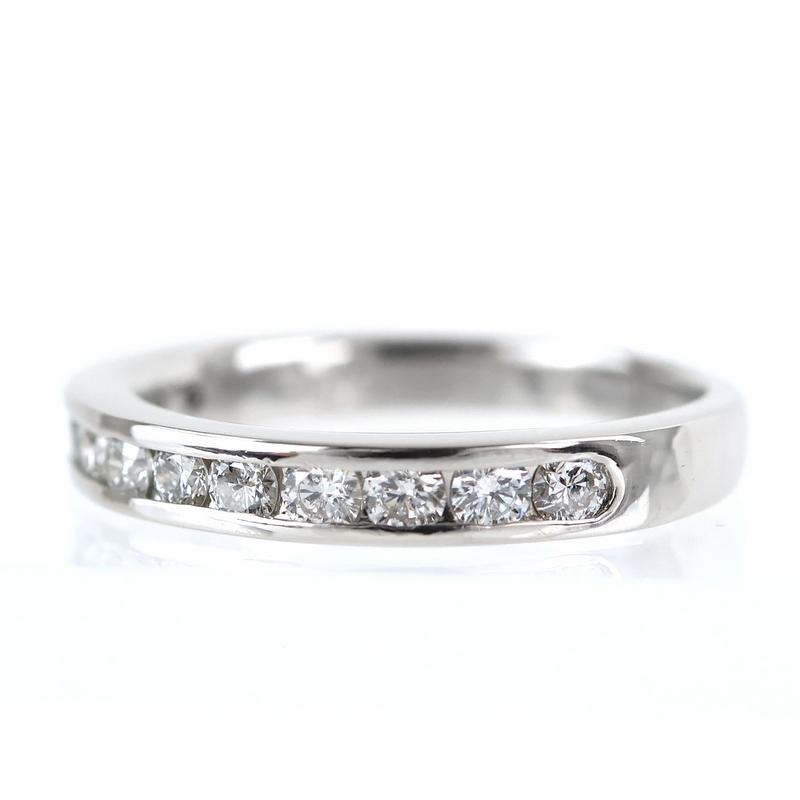 指輪 レディース プラチナ900 11号 ハーフエタニティ P900 ダイヤ 0.50