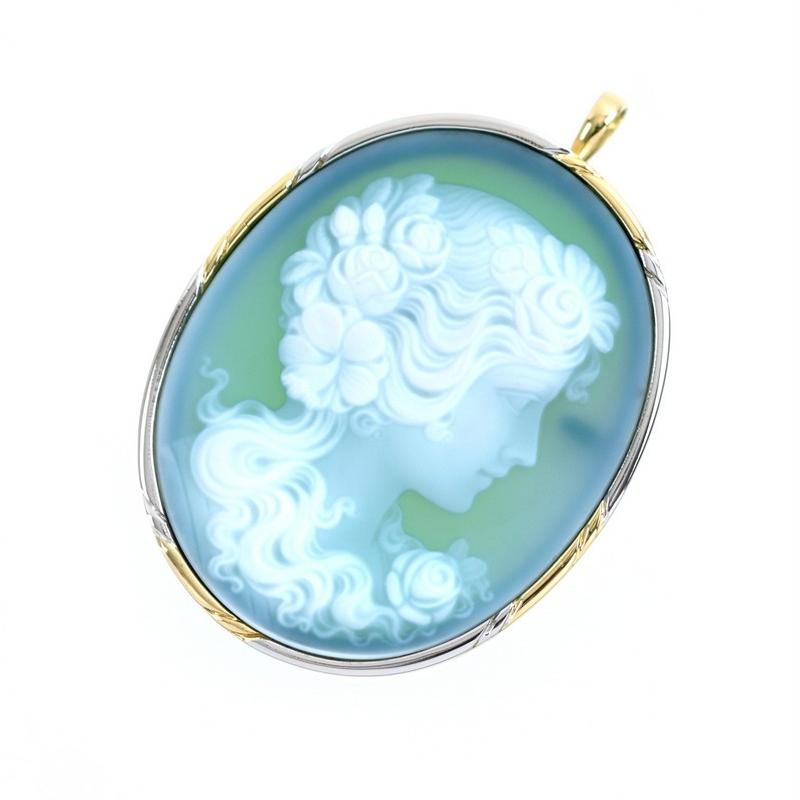 カメオ ブローチ ペンダントトップ 2WAY アクセサリー レディース