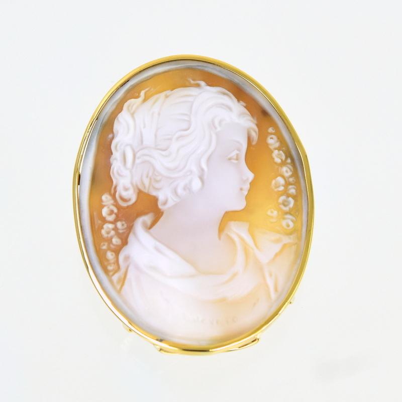 30 Off K18yg シェルカメオ ブローチ 2way ペンダントトップ 作家物 ジュエリー レディース アクトワン Fucoa Cl