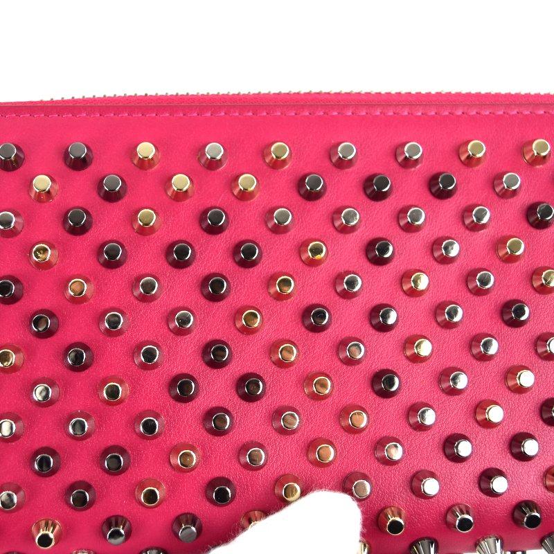 【美品】クリスチャンルブタン パネトーネラウンドファスナー ピンク 長財布 Christian Louboutin クリスチャン ルブタン 長財布 パネトーネ