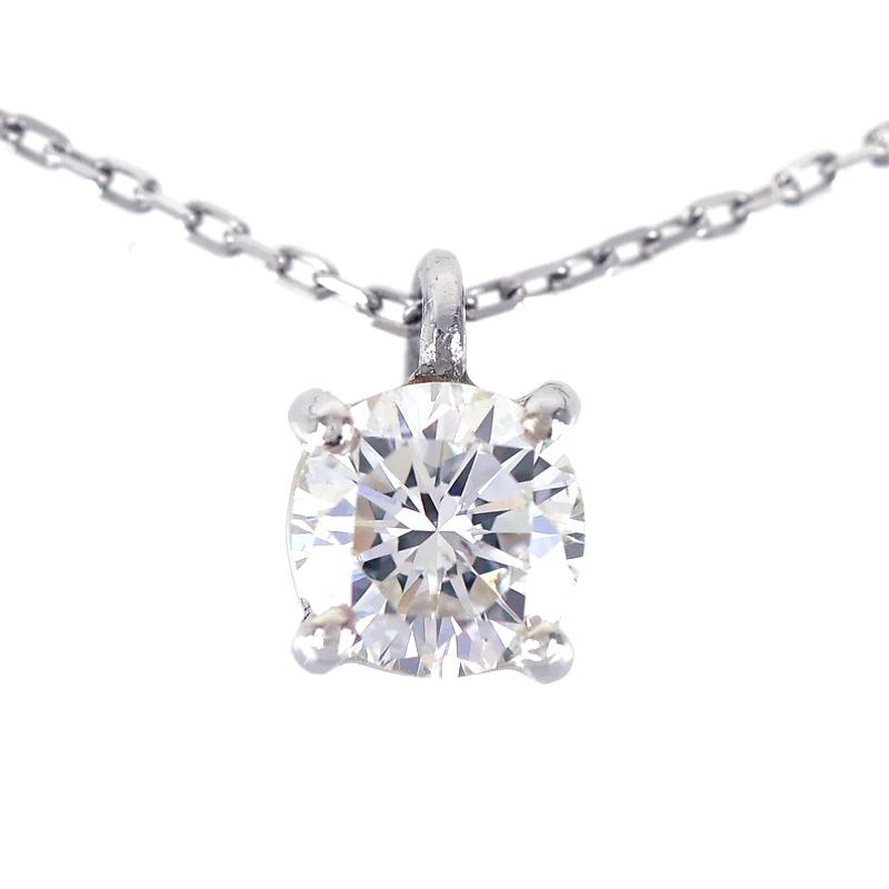 ダイヤ ネックレス 0.301ct プラチナ Pt850 Pt900 1粒 F-SI1-GOOD 小豆チェーン ジュエリー アクセサリー 定番 シンプル レディース アクトワンオリジナル 新品の画像