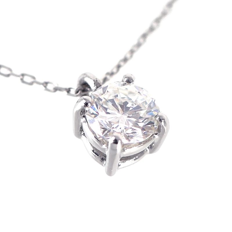 ダイヤ ネックレス 0.301ct プラチナ Pt850 Pt900 1粒 F-SI1-GOOD 小豆チェーン ジュエリー アクセサリー 定番 シンプル レディース アクトワンオリジナル 新品の画像