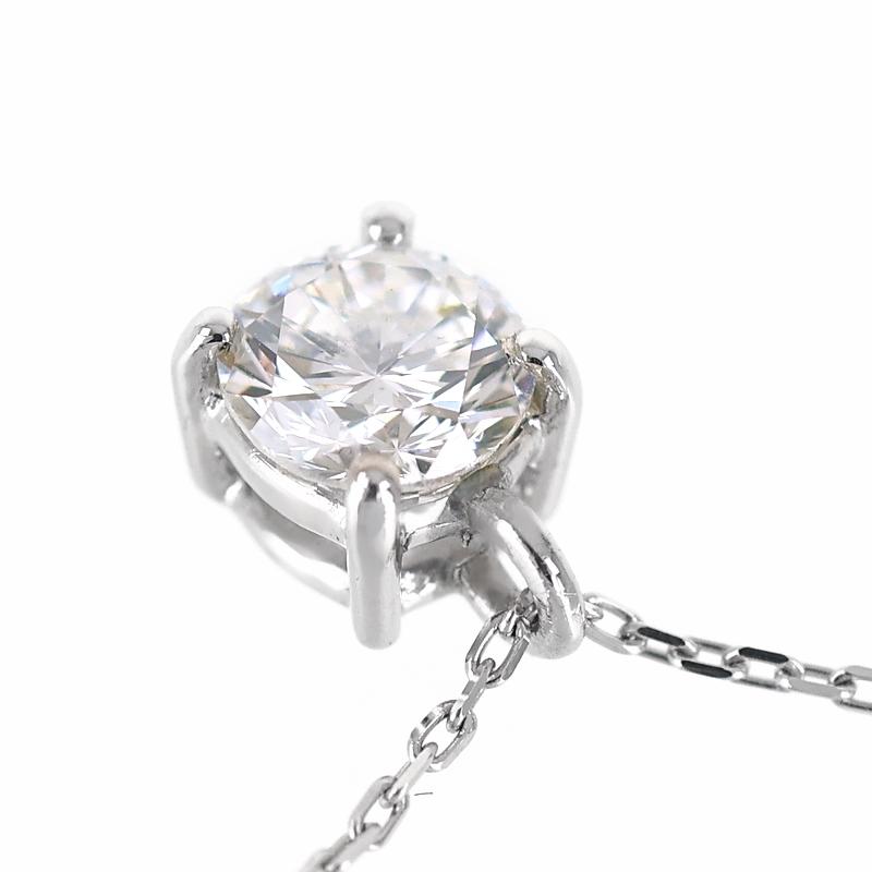 ダイヤ ネックレス 0.301ct プラチナ Pt850 Pt900 1粒 F-SI1-GOOD 小豆チェーン ジュエリー アクセサリー 定番 シンプル レディース アクトワンオリジナル 新品の画像
