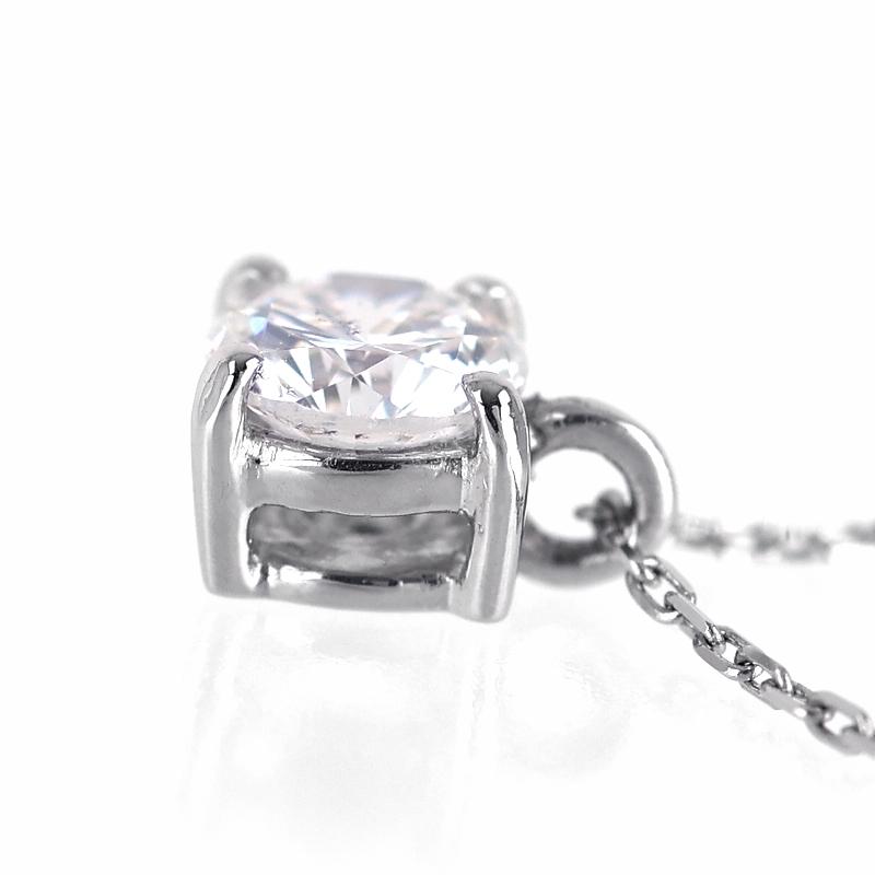 ダイヤ ネックレス 0.301ct プラチナ Pt850 Pt900 1粒 F-SI1-GOOD 小豆チェーン ジュエリー アクセサリー 定番 シンプル レディース アクトワンオリジナル 新品の画像