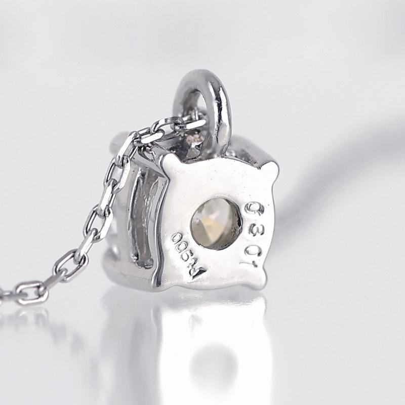 ダイヤ ネックレス 0.301ct プラチナ Pt850 Pt900 1粒 F-SI1-GOOD 小豆チェーン ジュエリー アクセサリー 定番 シンプル レディース アクトワンオリジナル 新品の画像