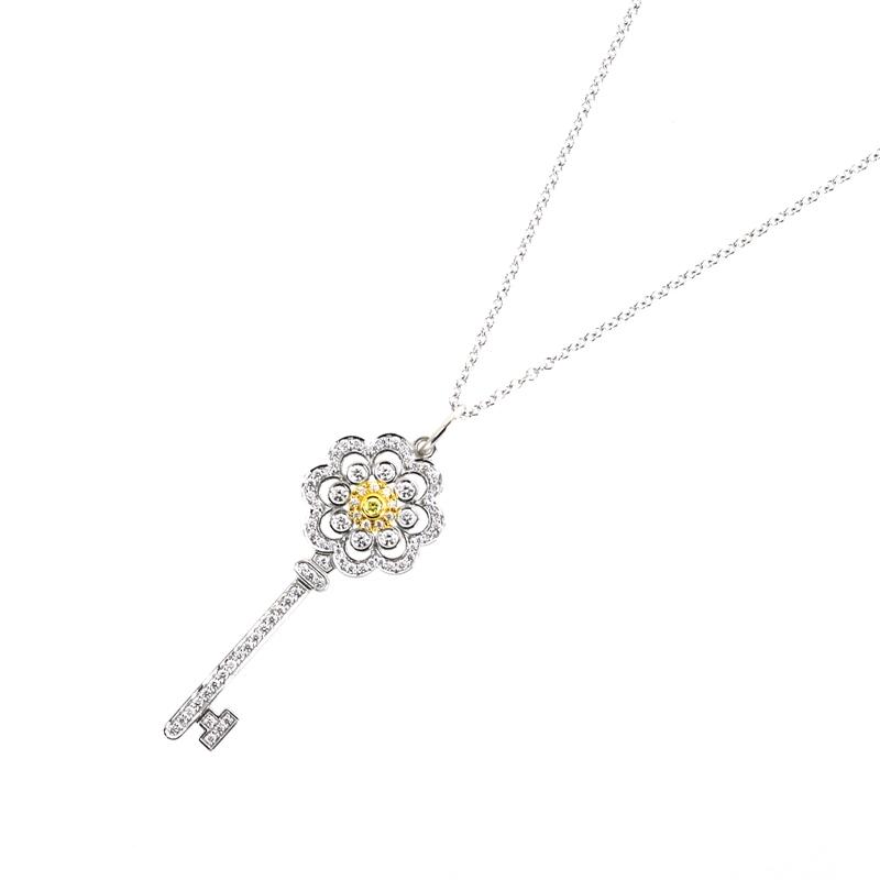 ティファニー ネックレス レディース ローズキー Pt950×K18YG メーカー  