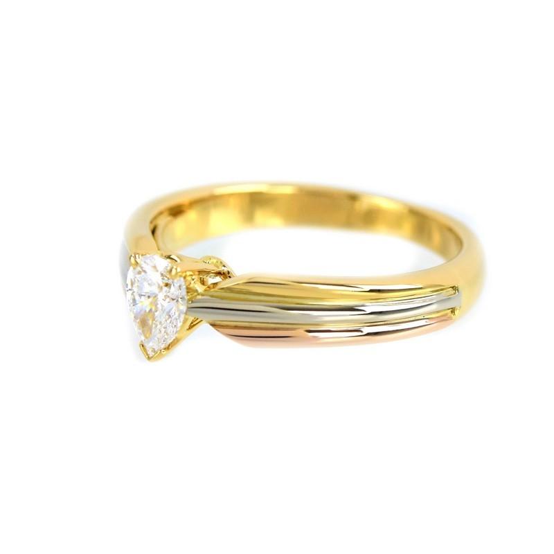 TRINITY（Cartier） カルティエ 指輪 ペアシェイプダイヤ 0.31ct