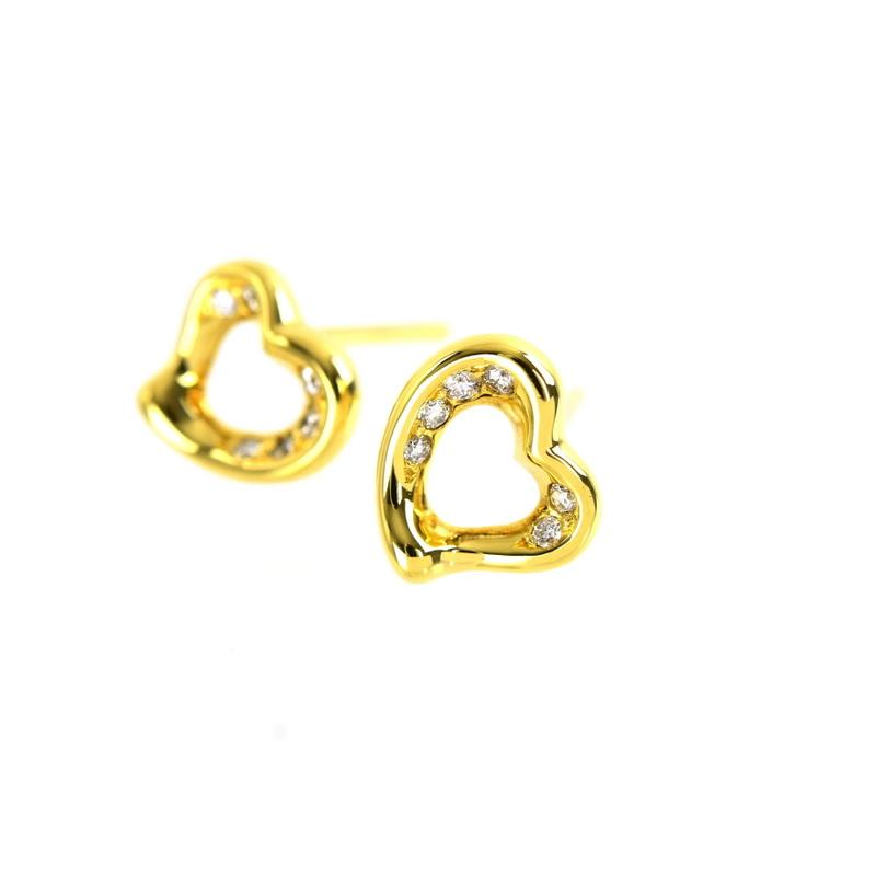 TIFFANY&Co. ティファニー ピアス オープンハート ダイヤ 18金 TIFFANY&Co. ティファニー ピアス オープンハート ダイヤ 18金