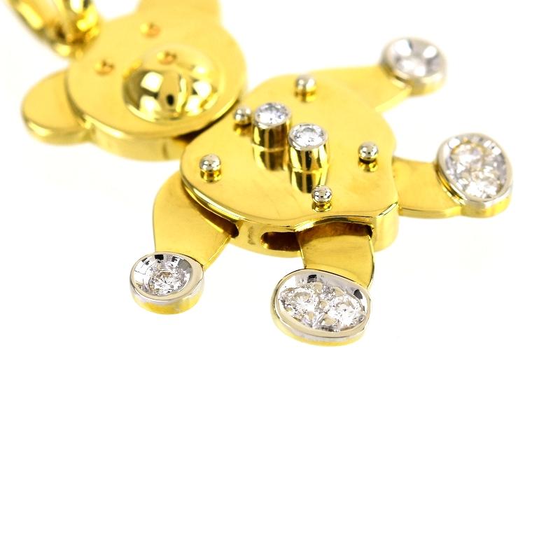 ポメラート ペンダントトップ オルセット テディベアモチーフ K18YG×WG