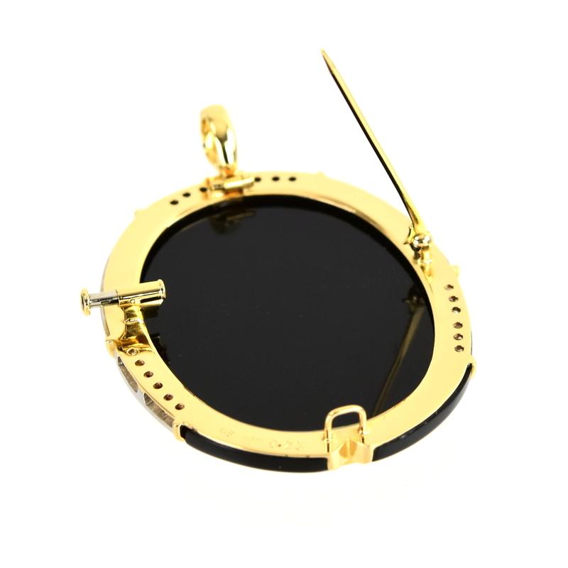 カメオ ブローチ ペンダントトップ 2way シェル オニキス メノウ