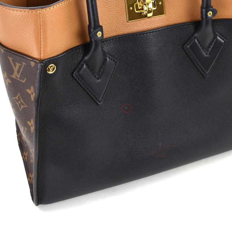 LOUIS VUITTON ルイヴィトン モノグラム オンマイサイドMM ハイエンド 2WAYバッグ トートバッグ ハンドバッグ ブラック×ブラウン レザー×PVC M53823 ゴールド金具 LOUIS VUITTON】ルイヴィトン『モノグラム オンマイサイド』M53823