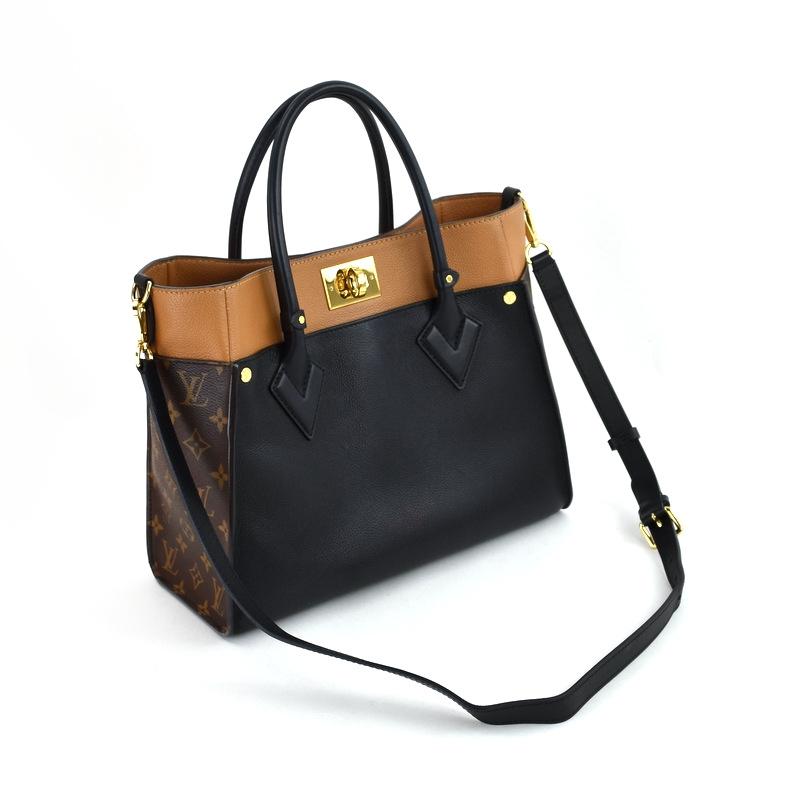 LOUIS VUITTON ルイヴィトン モノグラム オンマイサイドMM ハイエンド 2WAYバッグ トートバッグ ハンドバッグ ブラック×ブラウン レザー×PVC M53823 ゴールド金具 LOUIS VUITTON】ルイヴィトン『モノグラム オンマイサイド』M53823