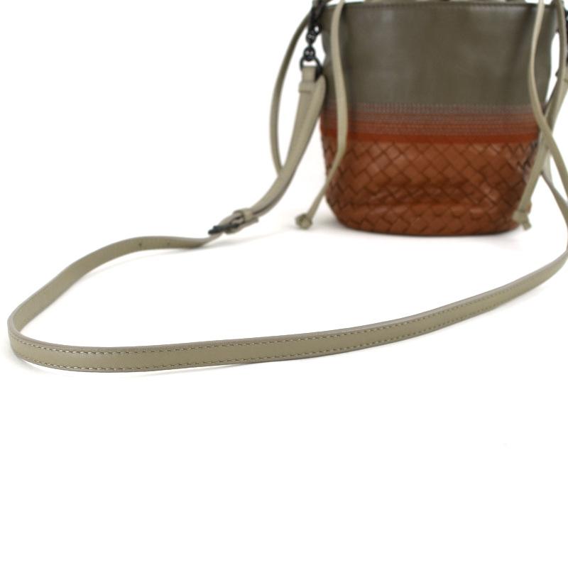 【美品】ボッテガヴェネタ ショルダーバッグ イントレチャート レザー ブラウン BOTTEGAVENETA ボッテガヴェネタ イントレチャート ショルダー