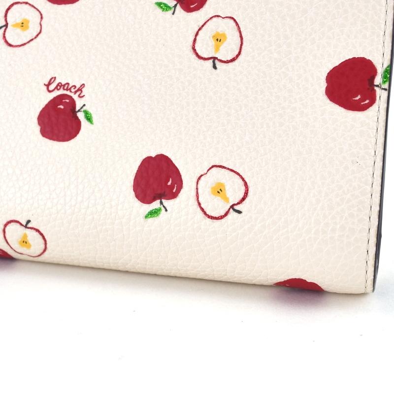 COACH コーチ 財布 レディース 二つ折り アップルプリント