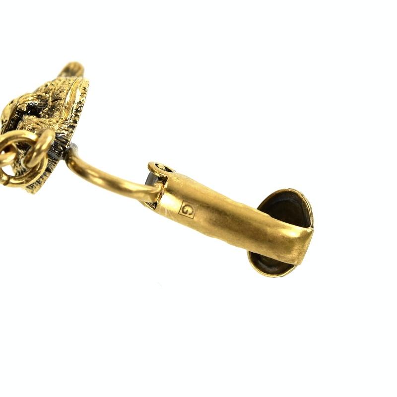 美品 GUCCI ゴールドリング 15号 GG タイガー スタッズ 型押し Gucci Link to Love〕スタッズ リング18Kイエローゴールド