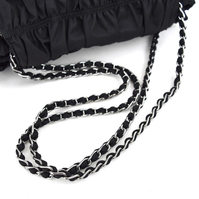 PRADA プラダ バッグ レディース ギャザー ナイロン×レザー