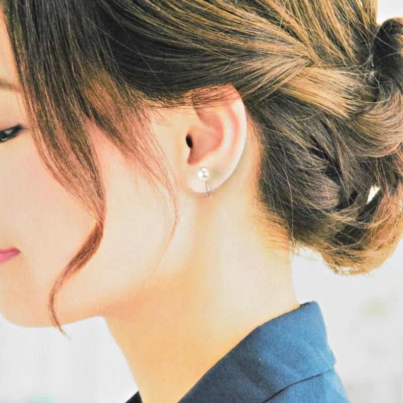 真珠 イヤリング レディース K14WG ホワイトゴールド パール 約8.1mm  