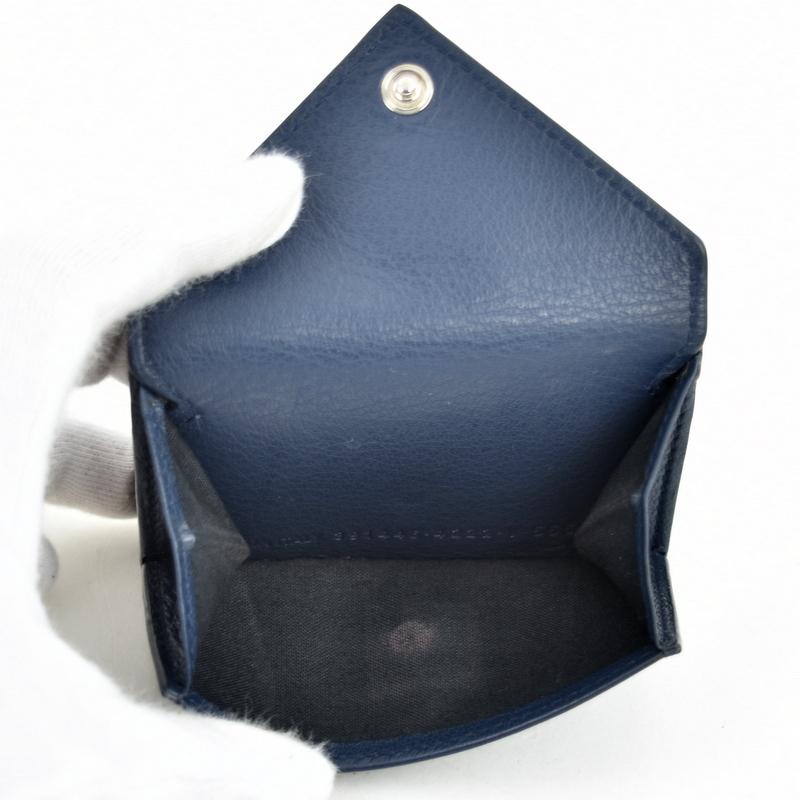 BALENCIAGA バレンシアガ ペーパーウォレット 三つ折り財布 ネイビー BALENCIAGA バレンシアガ 財布 三つ折り ミニ財布 ペトロブルー