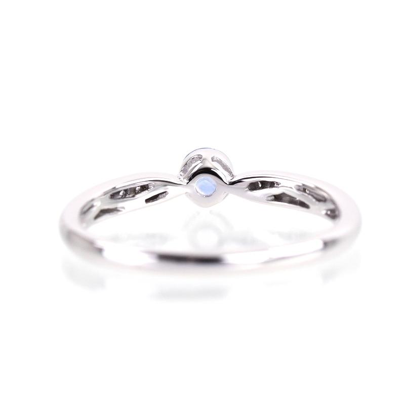 サファイアリングk18　1236 ブルーサファイア/ダイヤモンド K18リング(クレサンベール/ミル打ち