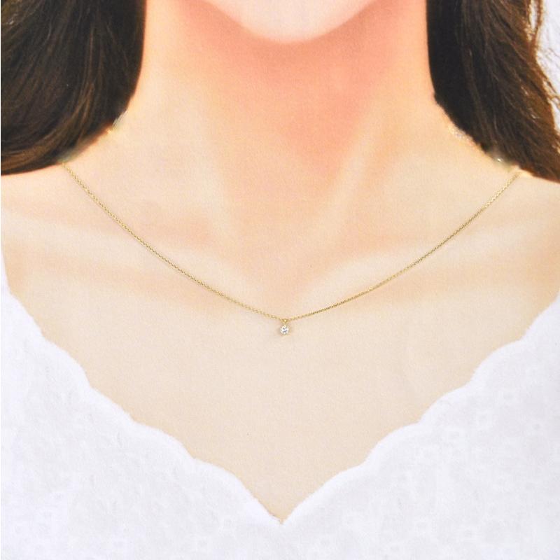 ネックレス レディース 18金 K18YG イエローゴールド ダイヤネックレス 