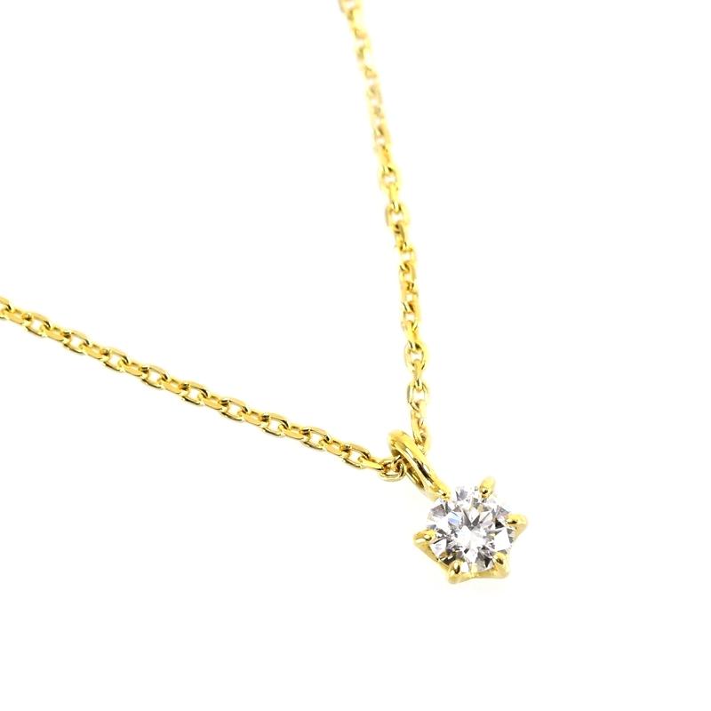 ネックレス レディース 18金 K18YG イエローゴールド ダイヤネックレス 