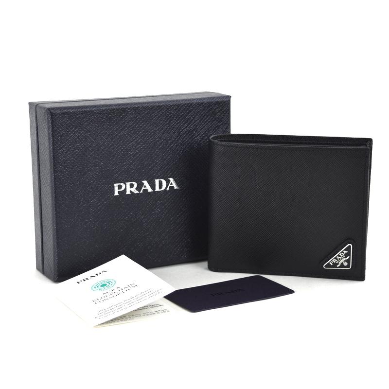 PRADA（プラダ） 財布 メンズ 二つ折り コインポケット付 サフィアーノ