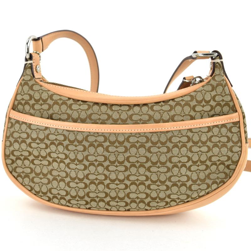 ❤良品❤COACHミニシグネチャー バニティバッグ ハンドバッグ 茶×ベージュ COACH（コーチ） バッグ レディース ショルダーバッグ 6344 ミニ