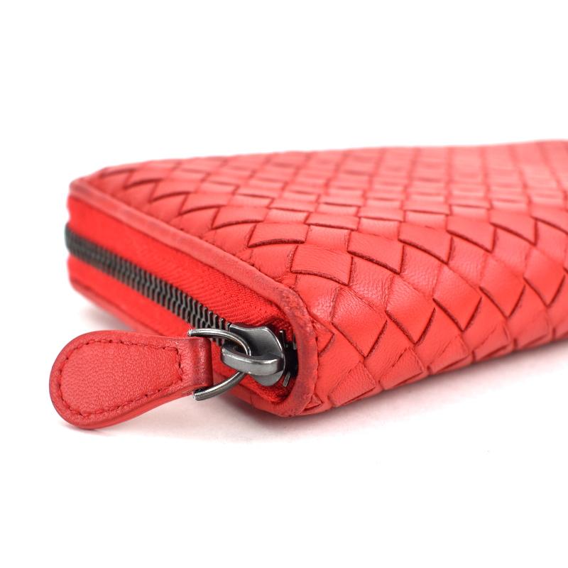 gir3＊ 　BOTTEGA VENETA 赤 レザー 長財布 gir3＊ BOTTEGA VENETA 赤 レザー 長財布 BOTTEGA VENETA