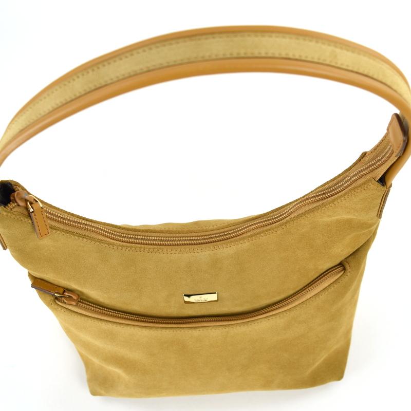 GUCCI スエード ワンショルダーバッグ 肩掛け ブラウン レザー グッチ スエード ワンショルダーバッグ GUCCI グッチ ブラウン レザー 肩掛け