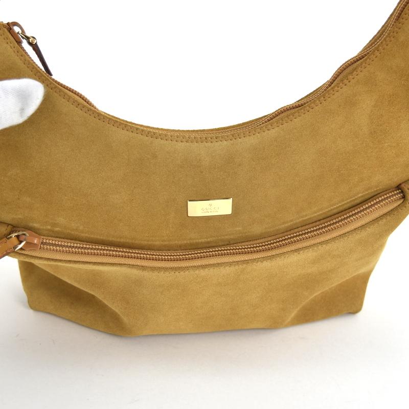 GUCCI スエード ワンショルダーバッグ 肩掛け ブラウン レザー グッチ GUCCI グッチ バッグ レディース ワンショルダー スエード