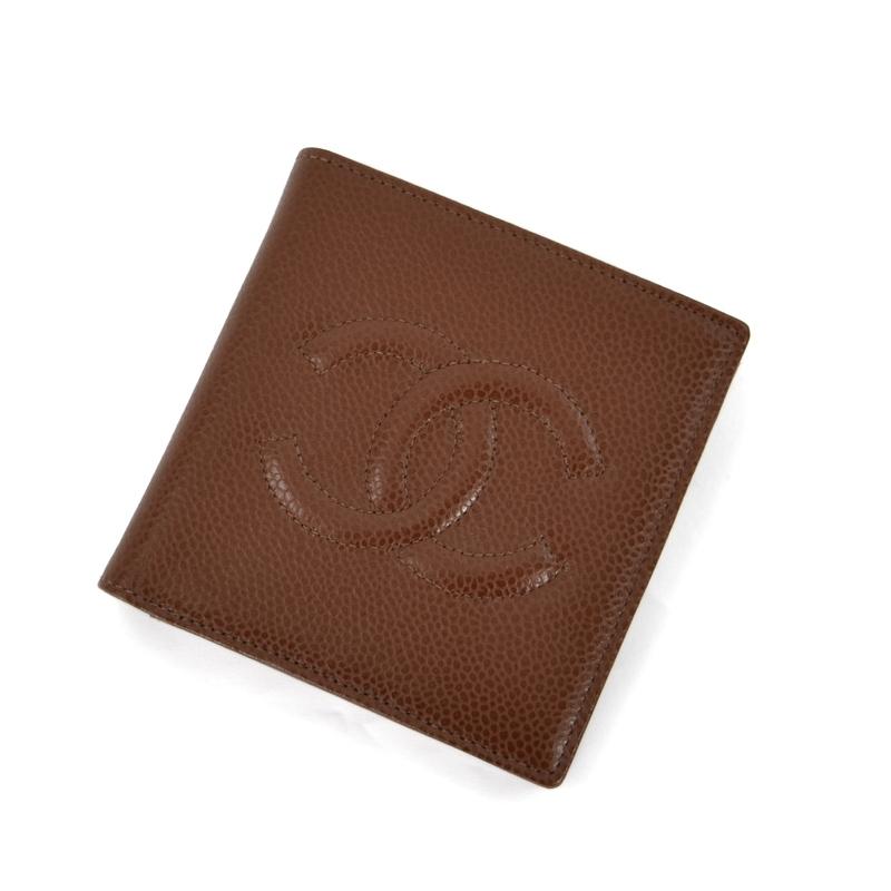 CHANEL シャネル 財布 キャビアスキン 二つ折り ミニ財布 CHANEL シャネル 財布 キャビアスキン 二つ折り ミニ財布