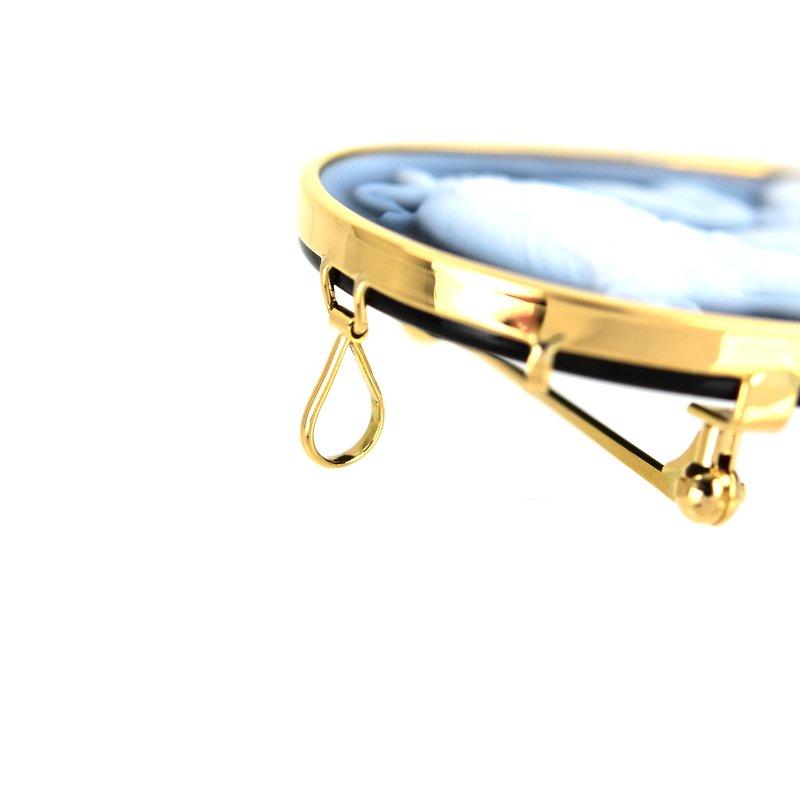 カメオ ブローチ 18k 2WAYブローチ メノウカメオ ペンダントトップ 18