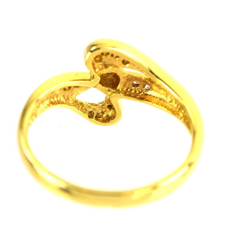 指輪 レディース 18金 K18YG イエローゴールド ダイヤ 0.10ct 0.12ct