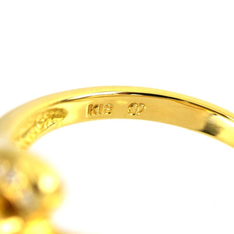 指輪 レディース 18金 K18YG イエローゴールド ダイヤ 0.10ct 0.12ct
