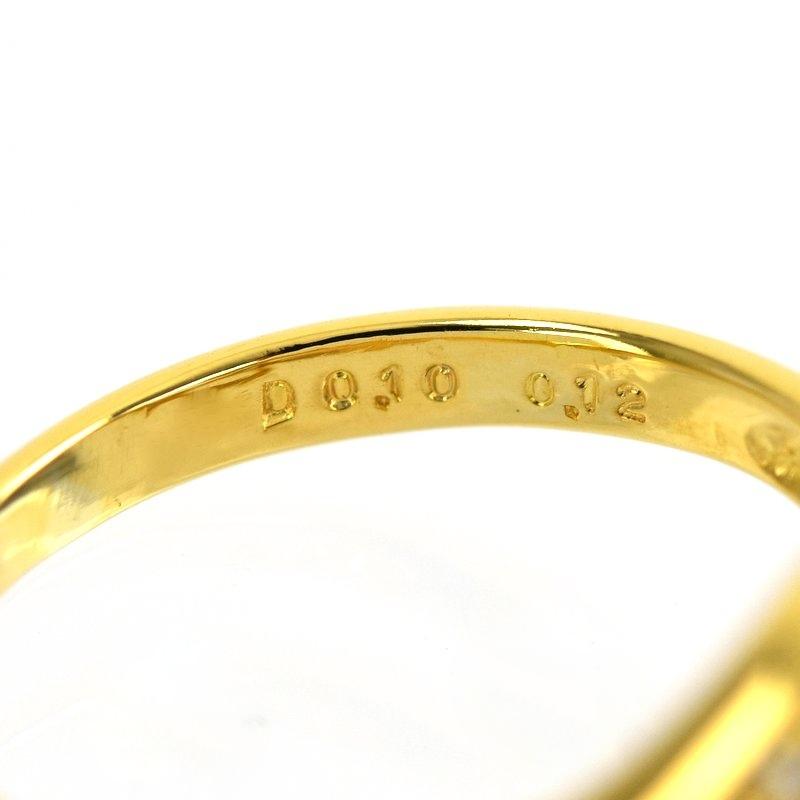 指輪 レディース 18金 K18YG イエローゴールド ダイヤ 0.10ct 0.12ct