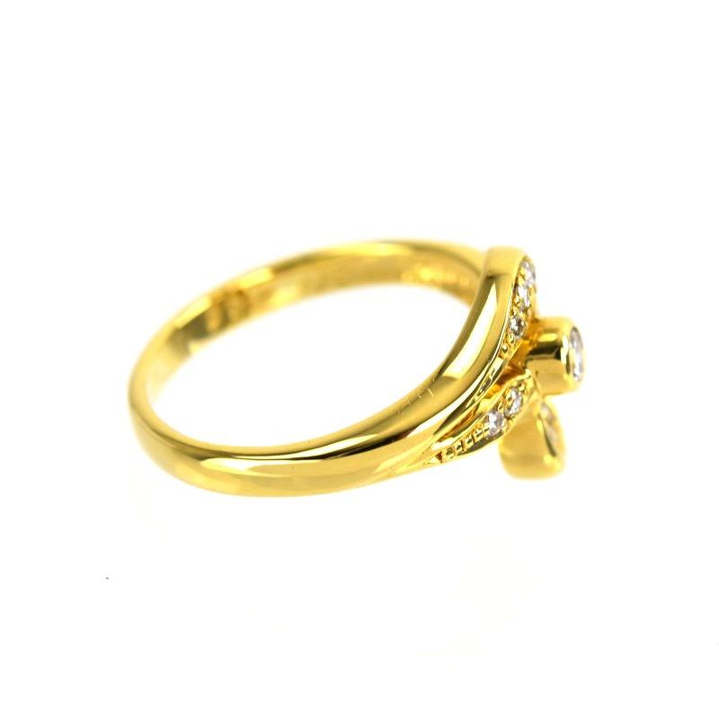 指輪 レディース 18金 K18YG イエローゴールド ダイヤ 0.10ct 0.12ct