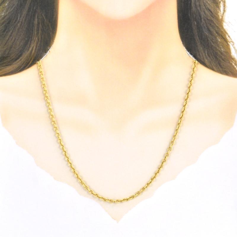 ネックレス レディース 18金 チェーンデザイン K18YG イエロー  