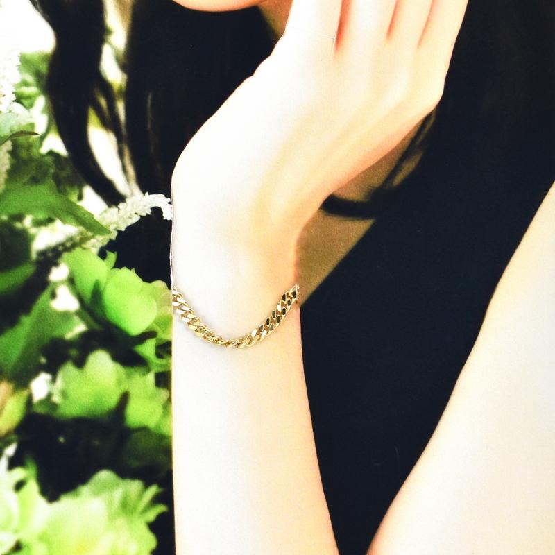 喜平 ブレスレット 18cm 20.2g 18金 18k イエローゴールド 二面喜平 中  