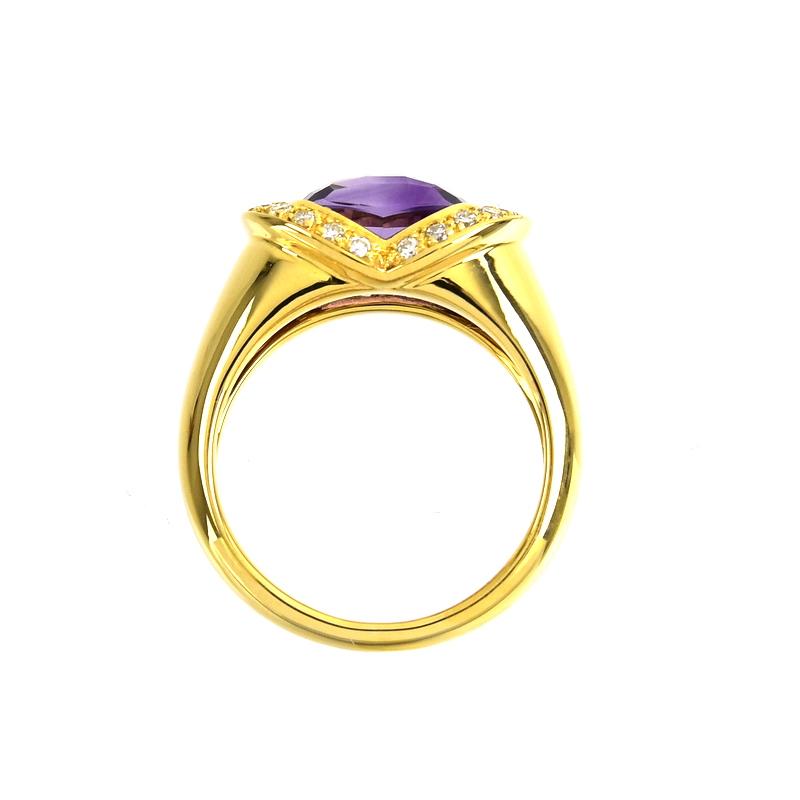アメジスト リング 11号 18金 18k イエローゴールド アメシスト 2.74ct 