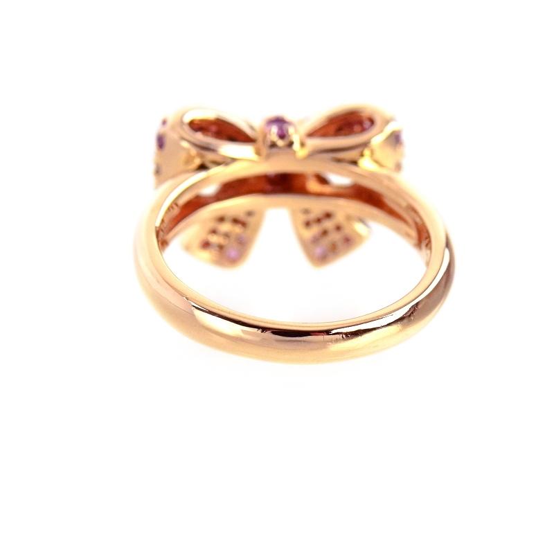 ポンテヴェキオ リボンモチーフ リング ポンテヴェキオリボンモチーフ 色石1.87ct/1.00ct ダイヤ0.25ct