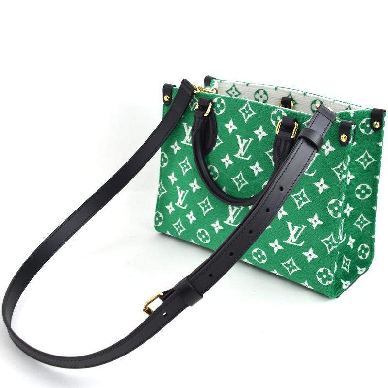 ルイ・ヴィトン LOUIS VUITTON オンザゴーPM M46216 グリーン ジャガード レディース ショルダーバッグ ルイ・ヴィトン LOUIS VUITTON オンザゴーPM M46216 グリーン
