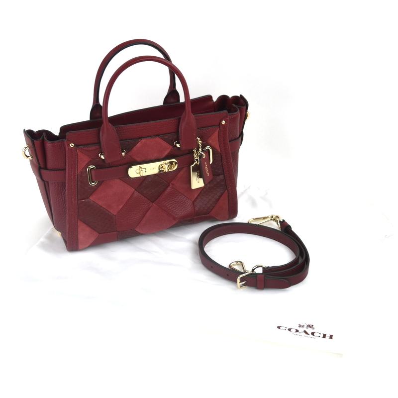COACH コーチ バッグ スワッガー27 36109 レッド系 パイソン型押し  
