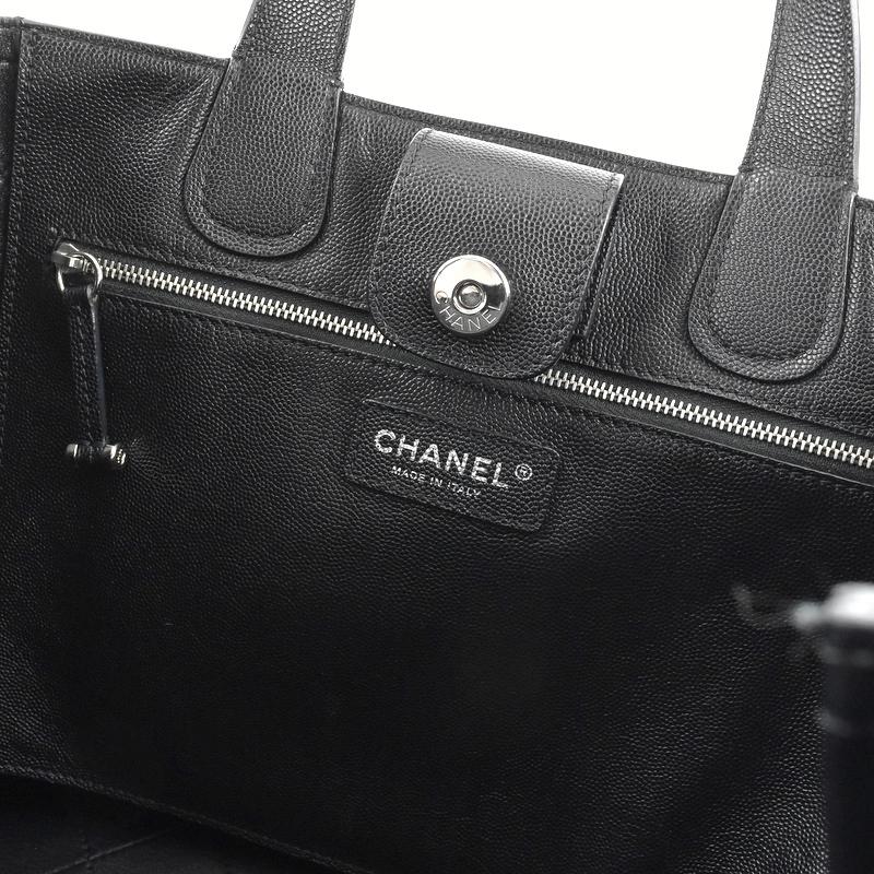 残り2点❤ CHANEL❤ 非売品 チェーン2way トートバッグ ブラック キャビアスキン シャネル 2WAYチェーントート ブラック ソフト