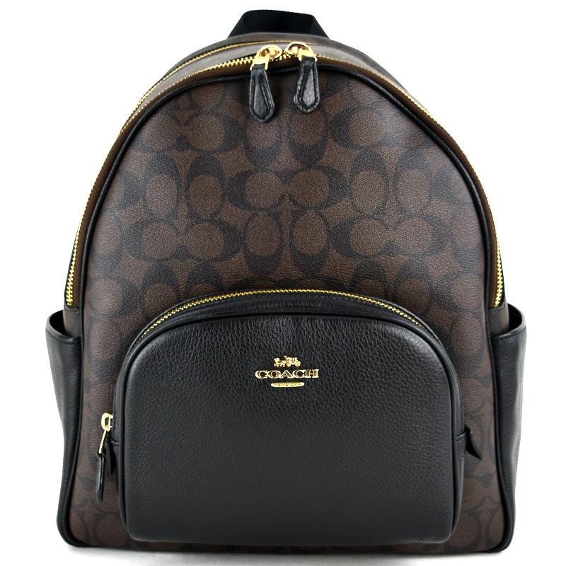 COACH コーチ リュック 5671 シグネチャー ダークブラウン×ブラック